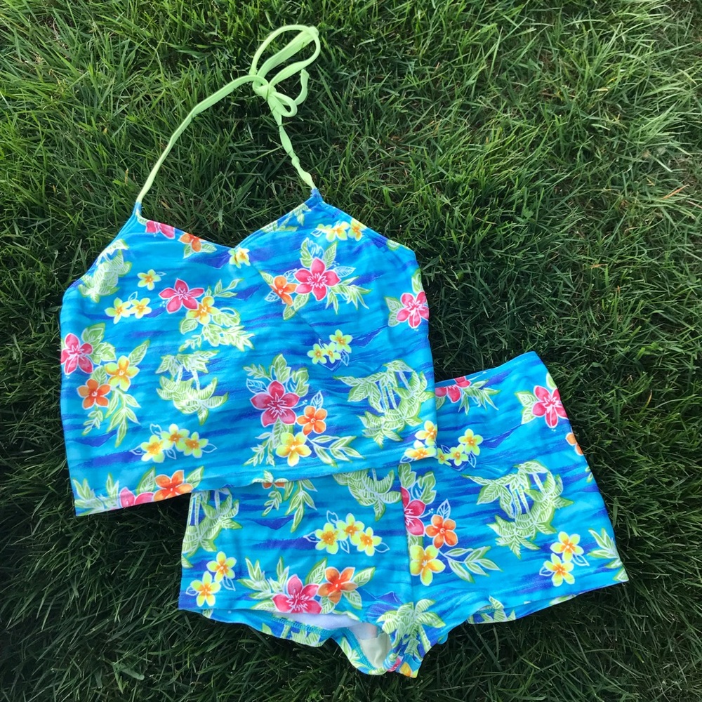 Catalina Two Piece girls tropical floral swimsuit